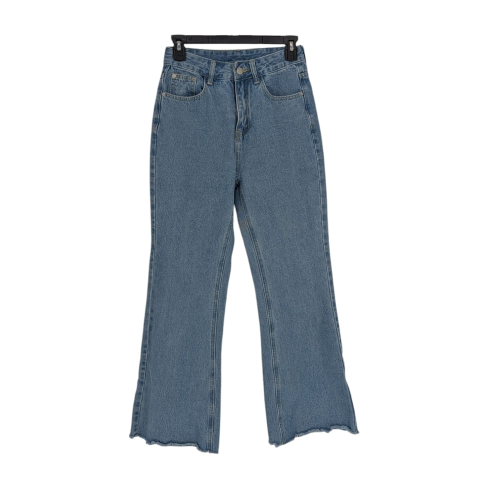 Dazy High Rise Boot Leg Cropped Denim Jeans Blue Size Small 90s y2k hipster